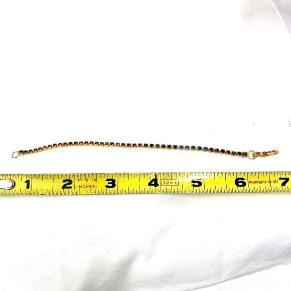 Amanda Smith Crystal Tennis Bracelet - Multi/Gold, 6"L/3" Diameter - Picture 4 of 6